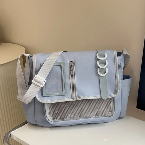 Bolso Ita Estilo Japonés Bolso Bandolera Nylon Bolso Mensajero Ventana Transparente Estudiantes Viaje Bolso De Hombro