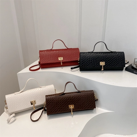 Borsa a Tracolla da Donna in Pelle PU Retrò Goffrata Intrecciata Elegante Borsa a Mano con Chiusura in Metallo Piccola Borsa Quadrata