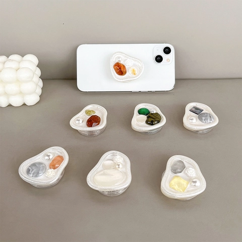 Soporte Expandible Para Teléfono Agarre Retráctil Resina Perla Artificial De Imitación Gema Griptok Irregular Antideslizante
