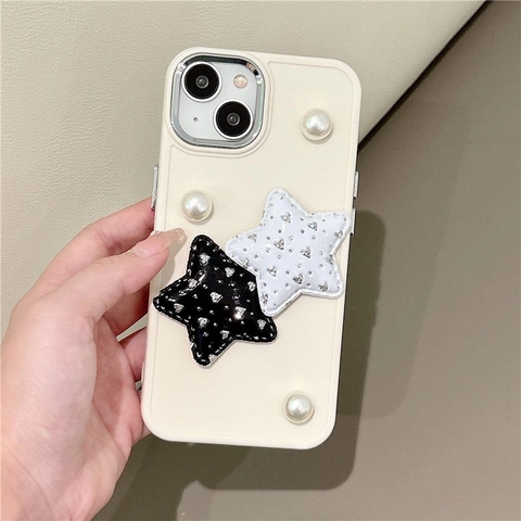 Custodia Per Telefono Stella Perla Artificial TPU Silicone Cornice Galvanizzata Per iPhone 17 16 15 14 13 12 11 Pro Max Cover Dolce