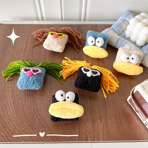 Supporto Per Telefono In Peluche Divertente Bocca Grande Occhiali A Cuore Grip Tok Espandibile Pieghevole Cartone