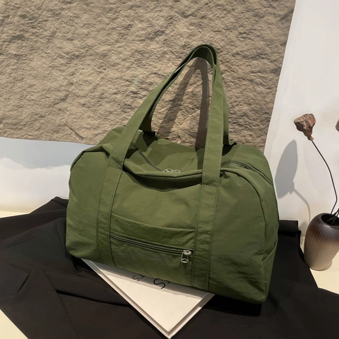 Large Capacity Nylon Tote Bag For Women Minimalist Lightweight Shoulder Handbag Travel Commuting Functional Purse