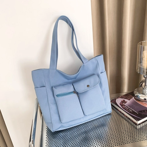 Damen Nylon Tragetasche Mit Großer Kapazität Mehrere Taschen Pendler Schultertasche Hochwertige Utility Stil Handtasche
