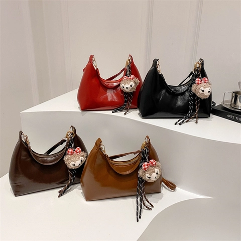 Borsa Hobo Retro Da Donna In Pelle PU Lucida Borsa A Tracolla Sottobraccio Grande Capacità Street Style Borsa A Mano