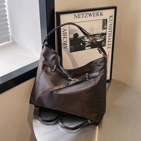 Bolso Tote de Nailon de Gran Capacidad para Mujer Bolso de Hombro Multifuncional Y Mochila Bolso de Mano Minimalista