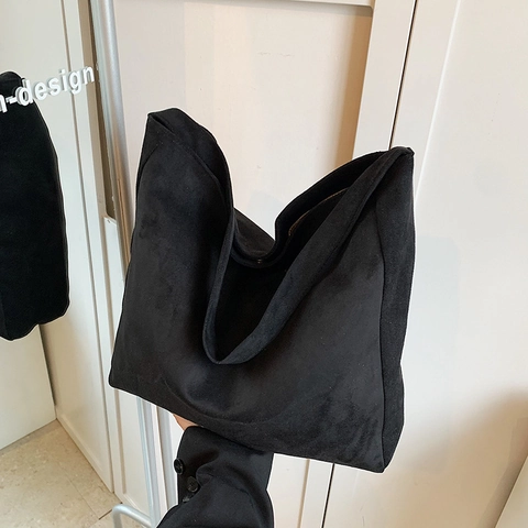 Minimalistische Tote Bag Mit Großem Fassungsvermögen Aus Wildlederimitat Weiche Schultertasche Damen Vintage Hobo Bag Magnet