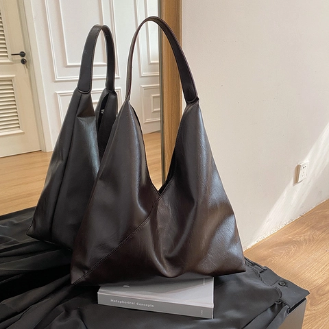 Borsa Tote In Pelle PU Grande Capacità Borsa A Tracolla Geometrica Minimalista Per Donna Quotidiana Casual