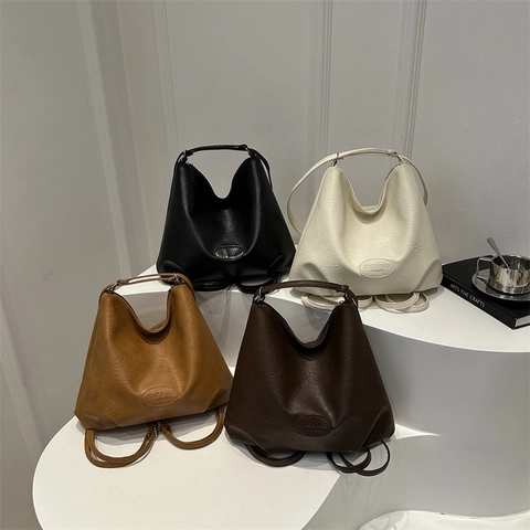 Damen Plissierte PU Leder Hobo Tasche Große Kapazität Lässige Schultertasche Tragetasche Für Den Alltag Vintage Minimalistisch