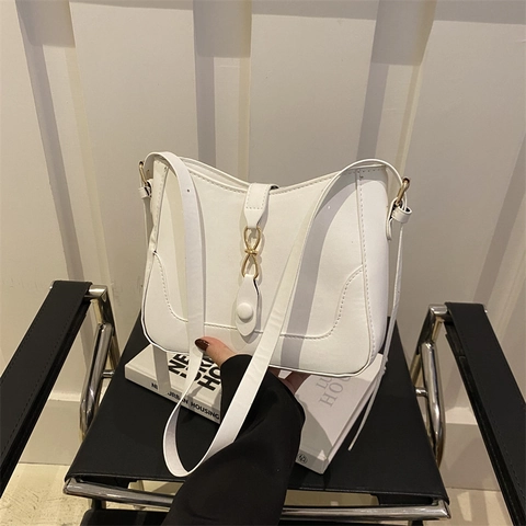 Borsa A Spalla In Pelle PU Vintage Da Donna Borsa Hobo Sottobraccio Con Fibbia A Infinito Dorata Borsa A Tracolla