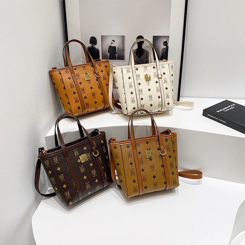 Retro Bär Print Bucket Tote Tasche PU Leder Handtasche Mit Verstellbarem Riemen Für Damen Mode Täglich Pendler Umhängetasche