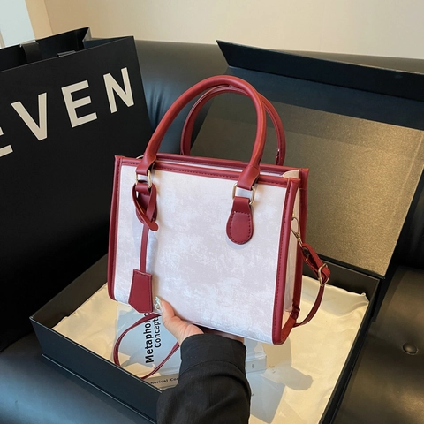 Borsa Tote In Pelle PU Colorblock Con Tracolla Removibile Borsa A Tracolla Urbana Chic Da Donna Elegante