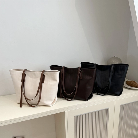Borsa Tote Minimalista Grande Capacità Pelle PU Trama Ondulata Verticale Borsa A Tracolla Da Donna Per Il Pendolarismo
