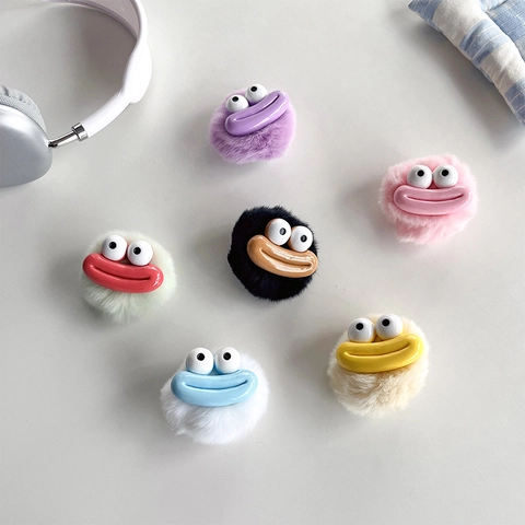 Supporto Per Telefono In Peluche Divertente Impugnatura Pieghevole Estensibile Per Smartphone Cartone Animato Pelliccia