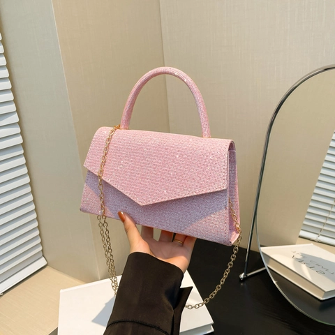 Borsa A Tracolla Con Glitter E Paillettes Da Donna Moda In Pelle PU Catena Borsa A Mano Crossbody Per Serata Pochette