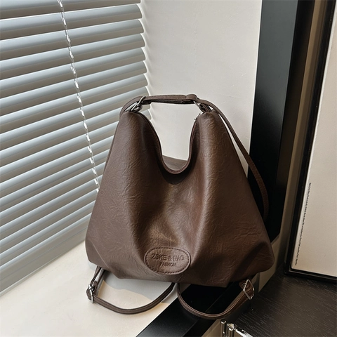 Bolso Tote de Hombro para Mujer de Gran Capacidad Color Sólido Textura de Lichi Cuero Sintético Bolso Hobo de Viaje Diario