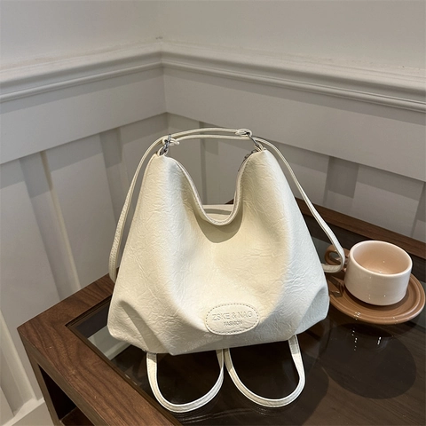 Koreanische Mode PU Leder Große Kapazität Tragetasche Für Damen Minimalistische Hobo Umhängetasche Pendeln Casual Beuteltasche