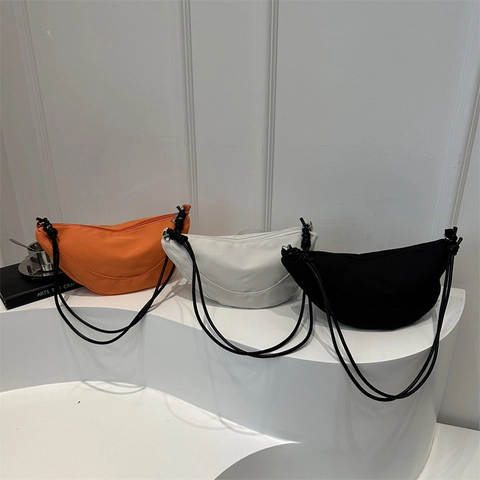 Damen Halbmond Umhängetasche Oxford Tuch Leicht Knotenseil Riemen Lässig Outdoor Minimalistisch