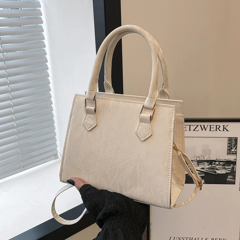 Damen Plissee PU Leder Tote Bag Falten Textur Schultertasche Große Kapazität Handtasche Pendler Minimalistische Street Bag