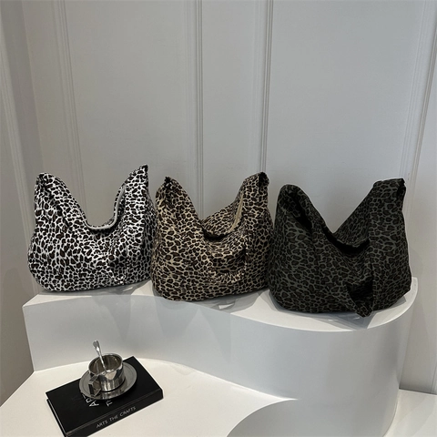 Sac à Épaule Imprimé Léopard pour Femmes Grande Capacité Mode en Cuir PU Sac Cabas Décontracté Sac Bandoulière Fourre-tout Chic