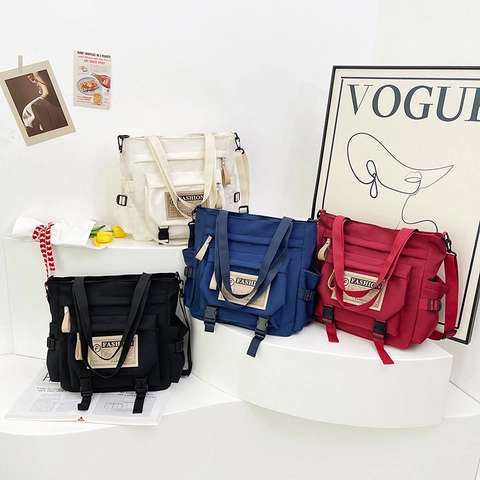 Nylon Umhängetasche Große Kapazität Mehrere Taschen Kurier Schultertasche Für Frauen Pendler Student