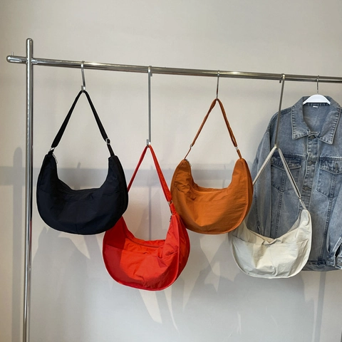 Bolso De Media Luna De Nailon Minimalista Gran Capacidad Bolso Hobo Cruzado Con Correa Ancha Ajustable Para Mujer Diario