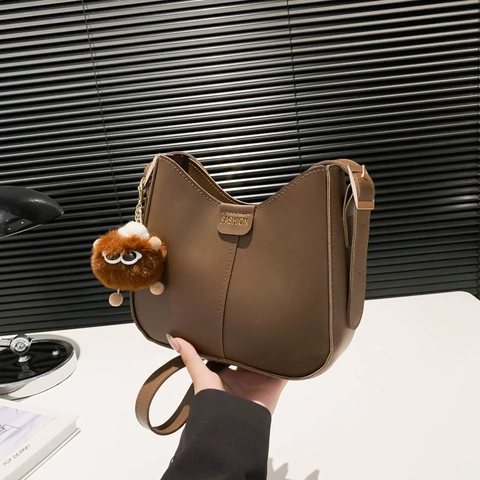 Sac À Épaule Vintage Femme Cuir PU Minimaliste Bandoulière Style Hobo Décor Lettre Mode Sac À Main Quotidien Décontracté
