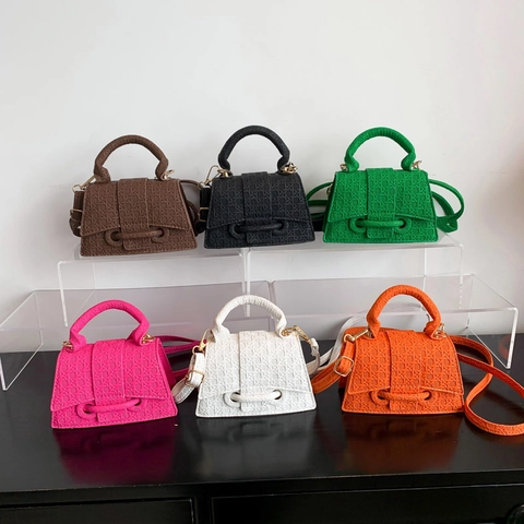 Borsa a Mano Mini da Donna in Pelle PU con Trama Intrecciata a Rilievo Borsa a Tracolla Trendy Quadrata per Stile di Strada Quotidiano
