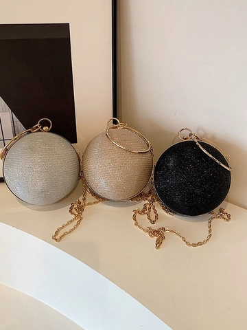 Borsa Da Sera A Sfera Da Donna Pochette Sferica Glitterata Borsa A Mano Manico Ad Anello Con Strass Lusso Festa Matrimonio