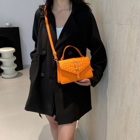 Crocodile Pattern PU Leather Crossbody Bag Small Square Handbag With Top Handle Adjustable Strap Casual Chic For Women