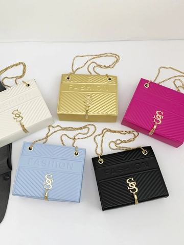 Women Crossbody Bag PU Leather Quilted Chevron Pattern Metal Chain Strap Tassel Charm Fashion Square Shoulder Bag