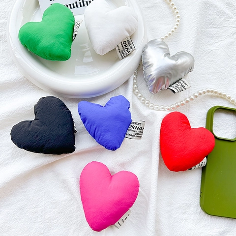 Supporto Per Telefono Forma Cuore Tessuto Imbottito 3D Gonfio Estensibile Impugnatura Adesiva Stile Ins Carino Supporto Universale