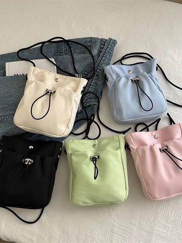 Mini Borsa A Tracolla Minimalista Per Donna Tessuto Oxford Coulisse Piccola Borsa A Spalla Per Cellulare Leggera Versatile Moda