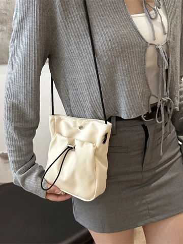 Mini Borsa A Tracolla Minimalista Per Donna Tessuto Oxford Coulisse Piccola Borsa A Spalla Per Cellulare Leggera Versatile Moda
