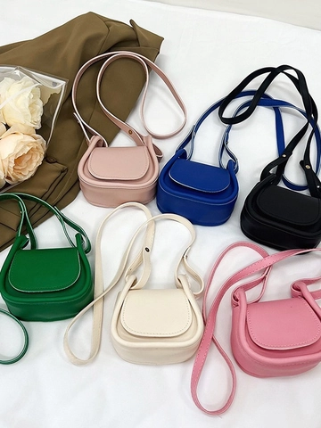Mini Sac Bandoulière Cuir PU Rabat Petit Sac Carré Style Coréen Mode Sac À Épaule Pour Femmes