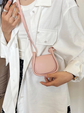 Mini Sac Bandoulière Cuir PU Rabat Petit Sac Carré Style Coréen Mode Sac À Épaule Pour Femmes