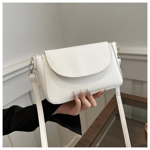 Women PU Leather Small Square Bag Flap Crossbody Shoulder Bag Adjustable Strap Casual Fashion Daily