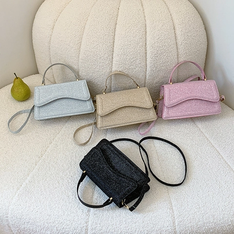 Funkelnde Pailletten Handtasche Damen Glitzer Umhängetasche Wellendesign Schicke Mode Schultertasche Mit Tragegriff
