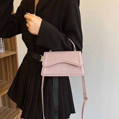 Funkelnde Pailletten Handtasche Damen Glitzer Umhängetasche Wellendesign Schicke Mode Schultertasche Mit Tragegriff