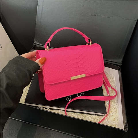 Women Crocodile Embossed PU Leather Handbag Shoulder Crossbody Bag With Gold Metal Bar Top Handle Fashion Office Daily
