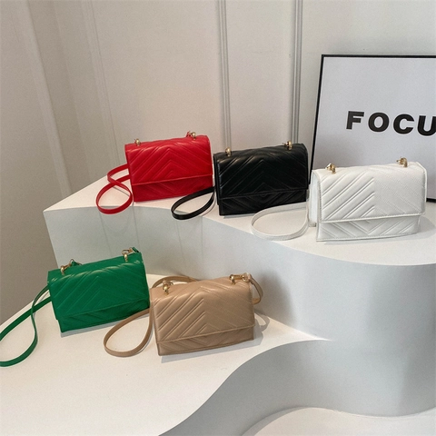 Women Chevron Quilted Crossbody Bag PU Leather Small Square Shoulder Purse Gold Hardware Magnetic Buckle Elegant Fashion