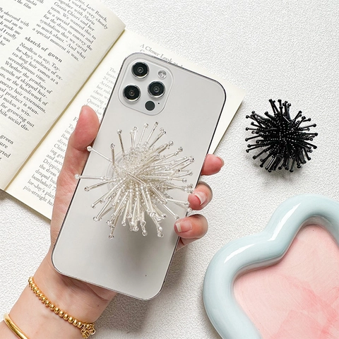 3D Radial Bead Phone Grip Collapsible Expansion Stand Sea Urchin Firework Starburst Design Universal Smartphone Socket