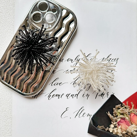 3D Radial Bead Phone Grip Collapsible Expansion Stand Sea Urchin Firework Starburst Design Universal Smartphone Socket