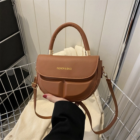 Women Shoulder Saddle Bag Solid Color PU Leather Geometric Quilted Handbag Crossbody Purse For Daily Commute Casual Fashion