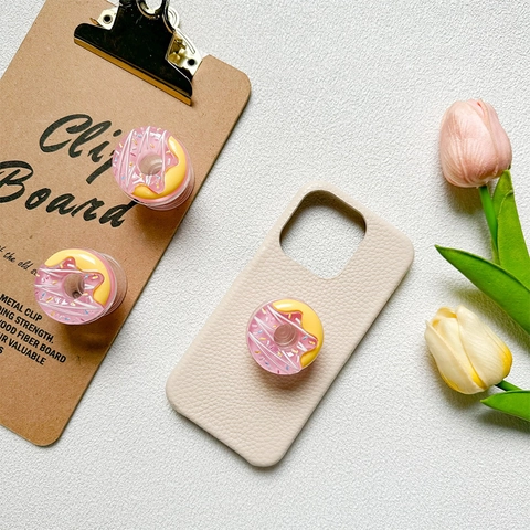 3D Donut Transparent Ausziehbarer Handygriff Ständer Klebend Faltbarer Sockel Kunststoff Harz Koreanischer Ins Stil Zubehör