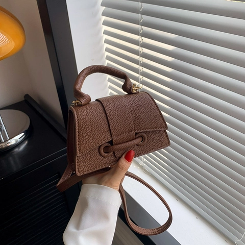 Women Mini PU Leather Shoulder Bag Fashion Lychee Texture Crossbody Bag Square Handbag For Daily Party Street Wear Jewelry