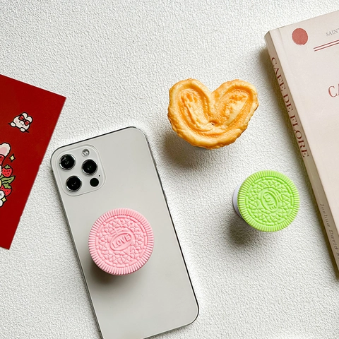 Supporto Espandibile Per Cellulare Biscotto Cuore Palmier Grip Tok Stile Coreano Ins Supporto Da Tavolo Accessorio In Resina