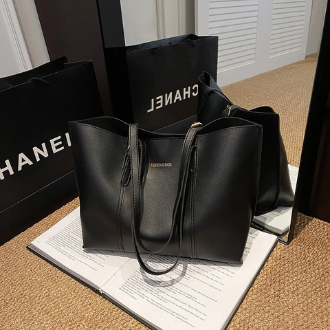 Bolso Tote Elegante De Cuero PU De Gran Capacidad Para Mujer Con Bolsa Interior Bolso De Hombro Urbano