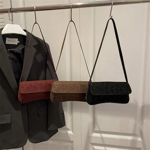 Damen Stilvolle PU Leder Leopardenmuster Achseltasche Minimalistische Quadratische Flap Umhängetasche Vintage Streetwear Handtasche Für Den Alltag