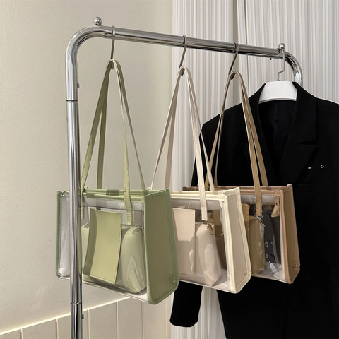 Transparente Tragetasche Klare PVC Schulterhandtasche Mit Innentasche Chic Jelly Bag Trendy Minimalistisch Für Damen