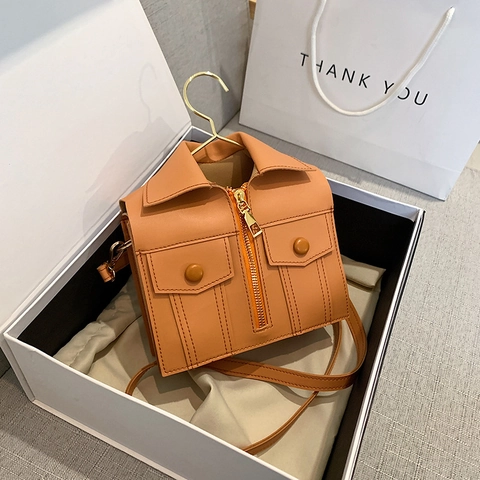 Borsa A Spalla A Forma Di Giacca Novità Creativa In Pelle PU Borsa A Tracolla Con Manico A Gancio In Metallo Alla Moda Per Donna